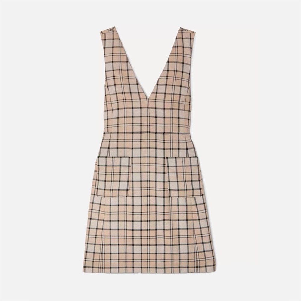See by Chloe beige checkered dress FR 42 US 10 ASO Camille Emily In Paris